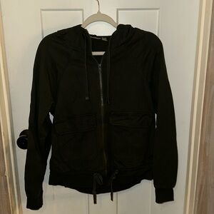 Zella washed black or Dark Gray hooded jacket size XS
